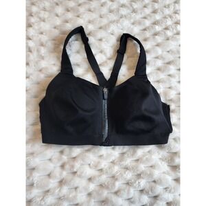 Victoria Sport‎ Incredible Ultra Light Sports Bra Black Zip Front Activewear